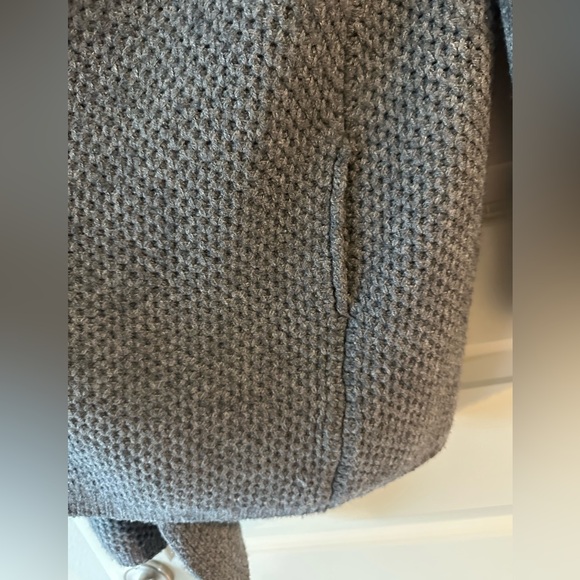 Vince Textured Wool Blend Shawl Neck Open Cardigan in Gray - Picture 6 of 7